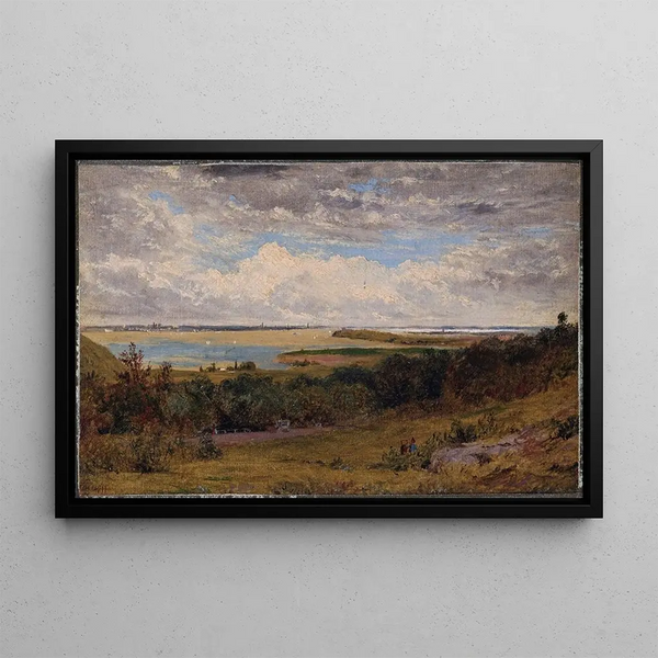 Study for View of New York from New Jersey - John Henry Hill — framed artwork on a wall