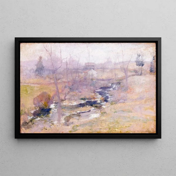 End of Winter - John Henry Twachtman — framed artwork on a wall