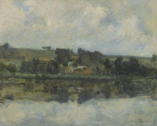 French River Scene Painting - John Henry Twachtman — artwork view