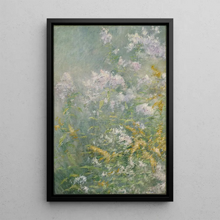 Flowers of the Meadow - John Henry Twachtman — framed artwork on a wall