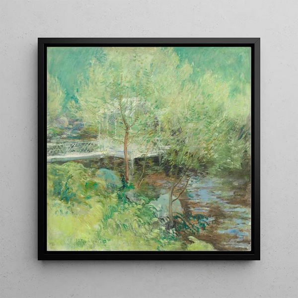 The White Bridge - John Henry Twachtman — framed artwork on a wall