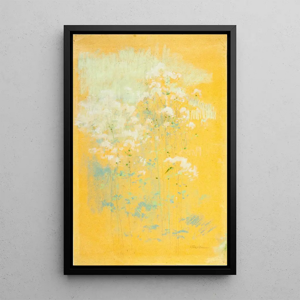 Wildflowers Painting - John Henry Twachtman — framed artwork on a wall