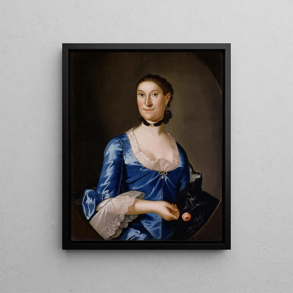 Mme Richard Brown - John Hesselius — framed artwork on a wall