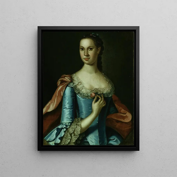 Mme William Carmichael - John Hesselius — framed artwork on a wall