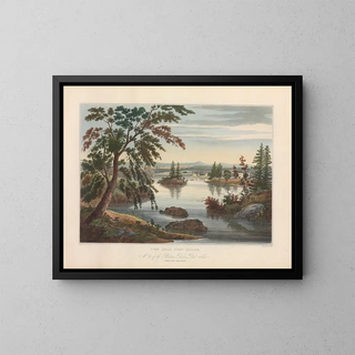 View near Fort Miller - John Hill — framed artwork on a wall