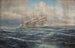 Marine landscape painting with a ship - John Holst — artwork view