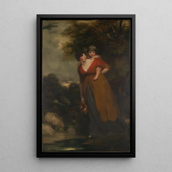 Madame Richard Brinsley Sheridan Hester Jane Ogle 1775-1817 and her son - John Hoppner — framed artwork on a wall