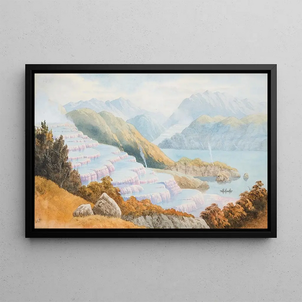 Les Terrasses Roses - John Hoyte — framed artwork on a wall