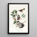 Paruline flamboyante d'Amérique - John James Audubon — framed artwork on a wall