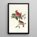 Cardinal gros-bec - John James Audubon — framed artwork on a wall