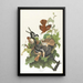 Brown Thrasher - John James Audubon — framed artwork on a wall