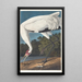 White Crane - John James Audubon — framed artwork on a wall