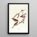 Roselin pourpré - John James Audubon — framed artwork on a wall