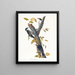 Pic tridactyle - John James Audubon — framed artwork on a wall