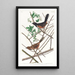 Bruant à gorge rousse - John James Audubon — framed artwork on a wall