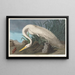 White Heron Painting - John James Audubon — framed artwork on a wall