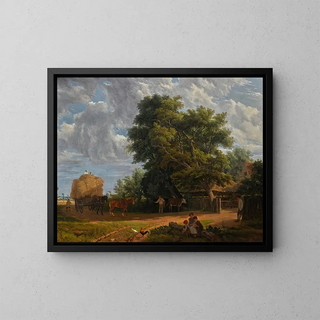The Hay Cart - John James Chalon — framed artwork on a wall