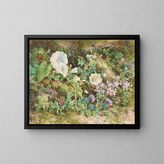 Flower Study Painting - John Jessop Hardwick — framed artwork on a wall