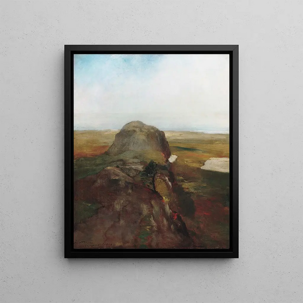 Study of Autumn View on Hanging Rock Newport R.I. - John La Farge — framed artwork on a wall