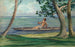 Boy in Canoe Passing in Front of Our House Vaiala Samoa - John La Farge — artwork view