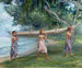 Girls carrying a canoe at Vaiala, Samoa - John La Farge — artwork view