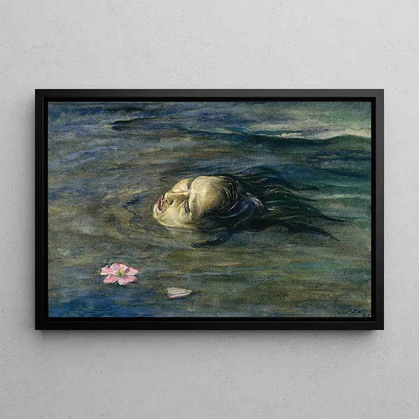 La chose étrange que le petit Kiosai a vue dans la rivière - John La Farge — framed artwork on a wall