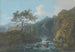 Landscape painting of day with rapids and livestock - John Laporte — artwork view
