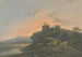 Evening landscape painting with a ruined castle - John Laporte — artwork view