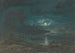 Nighttime river landscape painting with a ruined abbey - John Laporte — artwork view