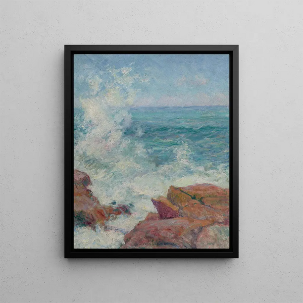 Surf Painting in Gloucester - John Leslie Breck — framed artwork on a wall