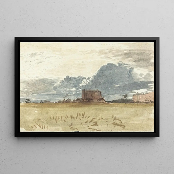 View of the Fens - John Linnell — framed artwork on a wall