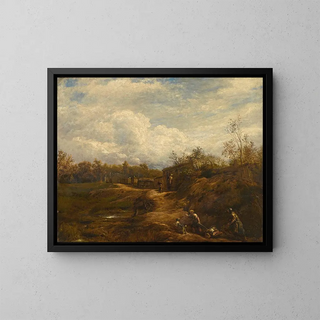 an English landscape - John Linnell — framed artwork on a wall