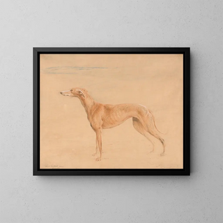 The hunting dog Thomasine - John Linnell — framed artwork on a wall