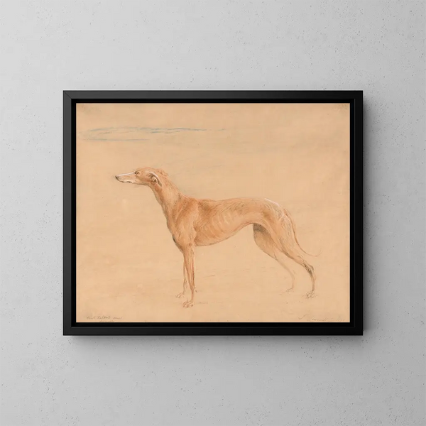 The hunting dog Thomasine - John Linnell — framed artwork on a wall