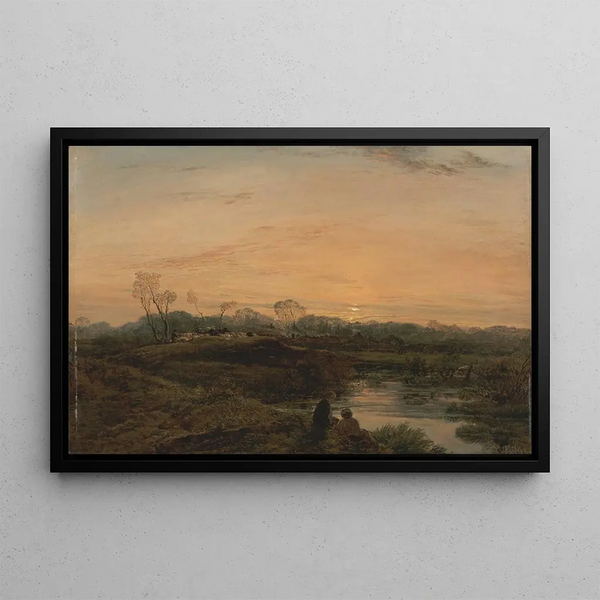 Evening at Bayswater - John Linnell — framed artwork on a wall