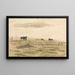 Horses in a paddock - John Linnell — framed artwork on a wall