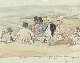 Reapers in the field at Porchester Terrace, Bayswater, June 9, 1830 - John Linnell — artwork view