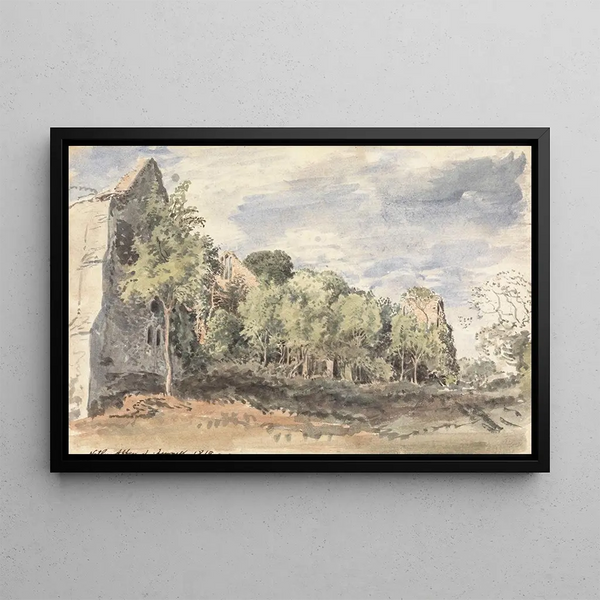 Abbey of Netley - John Linnell — framed artwork on a wall