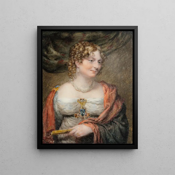 Portrait painting of Anne Law née Towry, 1st Lady of Ellenborough - John Linnell — framed artwork on a wall