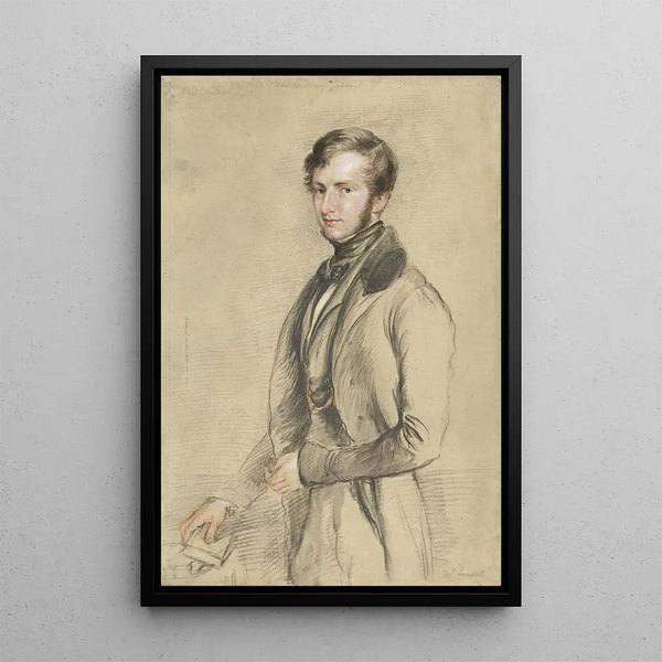 Portrait Painting of John Davies Gilbert - John Linnell — framed artwork on a wall