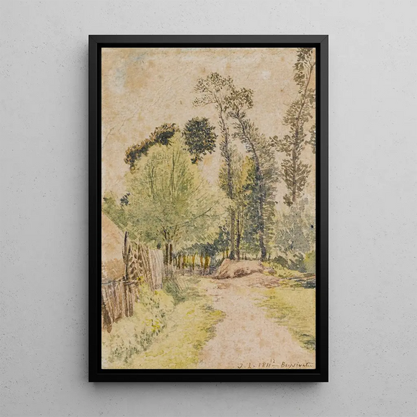 Study of Trees at Bayswater London - John Linnell — framed artwork on a wall