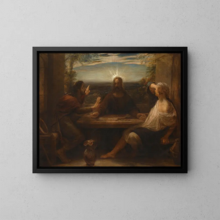 The Supper at Emmaus - John Linnell — framed artwork on a wall