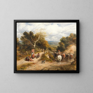 The Stream - John Linnell — framed artwork on a wall