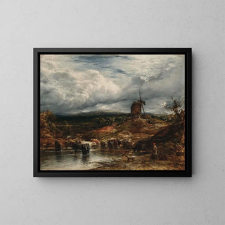The windmill - John Linnell — framed artwork on a wall