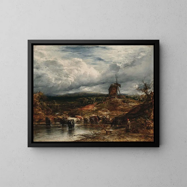 The windmill - John Linnell — framed artwork on a wall