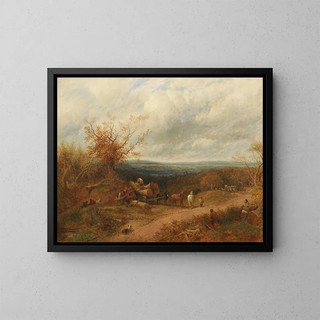 The Woodcutters - John Linnell — framed artwork on a wall
