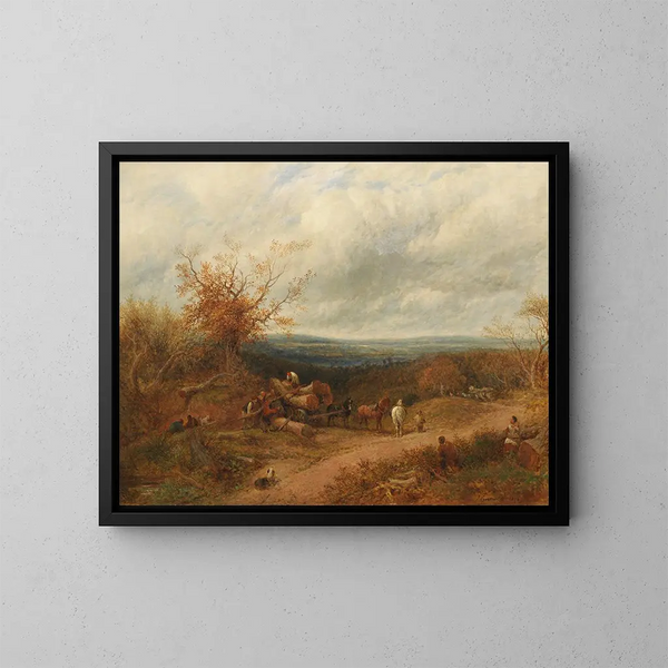 The Woodcutters - John Linnell — framed artwork on a wall