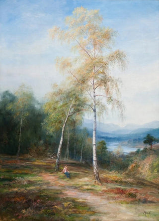 Near a silver birch - John MacWhirter — artwork view