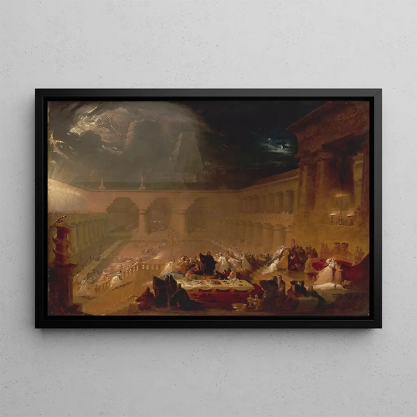 The Feast of Balthazar - John Martin — framed artwork on a wall