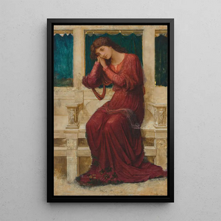 When Sorrow Comes in Summer - John Melhuish Strudwick — framed artwork on a wall